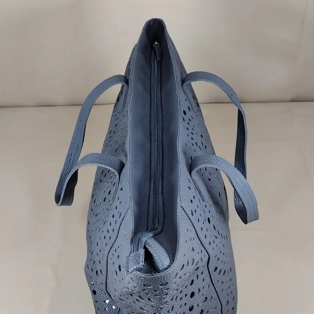 Bath & Body Works Grey Silver Women’s Tote Bag Purse Abstract Casual Work